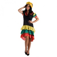 Costume de rumbera tricolore pour femme