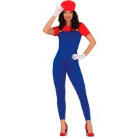 Costume de salopette de plombier rouge pour femme