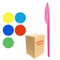 Couteaux en plastique de 17 cm couleurs - 1152 unités