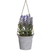 Plante artificielle de lavande avec pot suspendu de 10 x 22 cm