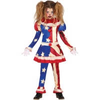 Costume de clown patriote pour fille