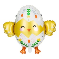 Ballon poussin avec oeuf décoré de 78,5 x 64,5 cm - PartyDeco