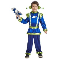 Costume d'extraterrestre bleu avec antennes pour enfant