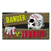 Panneau Dangerous Zombies de 46,5 x 27 cm