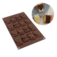 Moule Love en silicone pour chocolat de 17 x 29,5 cm - Silikomart - 16 cavités