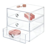 Organisateur de salle de bain avec 3 tiroirs transparent