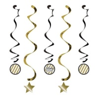 Pendentifs décoratifs Golden Birthday - 99 cm - 5 unités