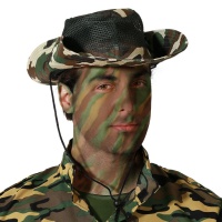 Chapeau de camouflage militaire avec cordon