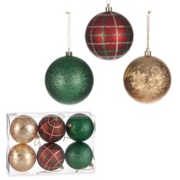 Boules de Noël assorties de 8 cm - 6 unités