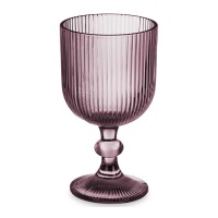 Verre de 370 ml rayé vertical rose - 6 unités