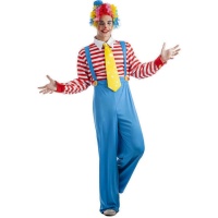 Costume de clown bleu et rouge pour homme