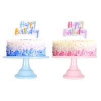 Bougie colorée Happy Birthday 10 x 7,5 cm - PME - 1 pièce