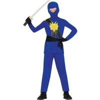 Déguisement de guerrier ninja bleu pour enfant