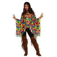 Poncho hippie coloré pour adulte