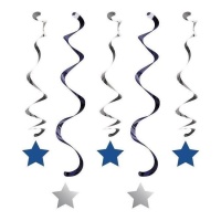 Pendentifs étoiles de première année bleues - 5 unités