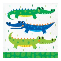 Serviettes de Crocodile de 16,5 x 16,5 cm - 16 unités