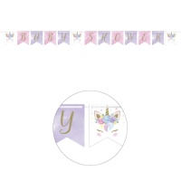 Guirlande de baby shower de Licorne enchantée - 2,14 m