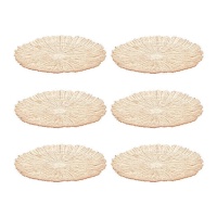 Assiette plate en verre ambré de 32 cm - Vivalto - 6 unités