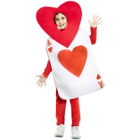 Costume d'as de coeurs de poker pour enfant