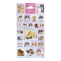 Autocollants d'animaux chiots chiens - 1 feuille