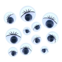 Yeux avec cils mobiles assortis - Innspiro - 42 unités