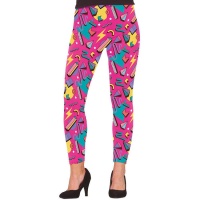 Leggings des années 80 imprimés fuchsia