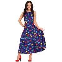 Robe de Noël bleue pour femme