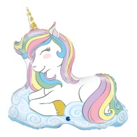 Ballon de licorne pastel assise de 99 cm - Grabo