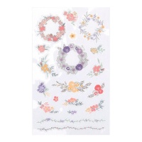 Autocollants de fleurs avec formes et designs assortis - Dailylike - 1 feuille