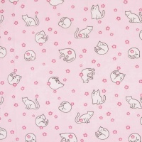 Tissu jersey en coton Cherry Blossom Cats - Katia