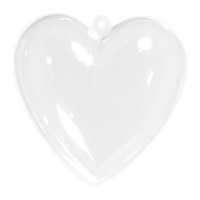 Coeur en plastique remplissable de 16 x 4,5 cm - 1 unité