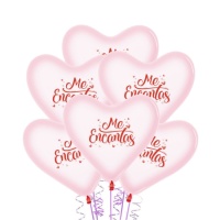 Ballons en latex en forme de coeur avec inscription 