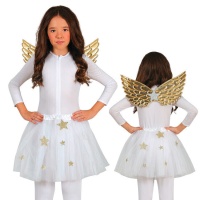 Ensemble d'ange avec tutu et ailes dorées pour enfant - 2 pièces