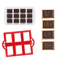 Kit de découpoir à biscuits et moule thermoformé pour chocolat de Noël - Decora