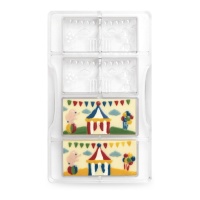 Moule pour tablette avec fête de cirque de 20 x 12 cm - Decora - 4 cavités