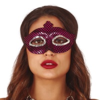 Masque noir avec pois lilas