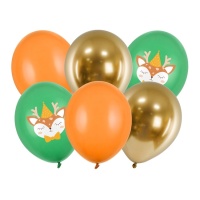 Ballons en latex Bambi Fawn de 30 cm - PartyDeco - 6 unités