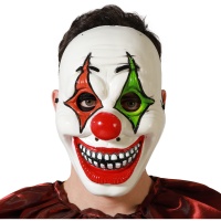 Masque de clown souriant aux couleurs