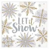 Serviettes Let It Snow de 16,5 x 16,5 cm - 16 unités