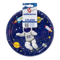 Assiettes de collection Astronaute de 18 cm - 8 unités