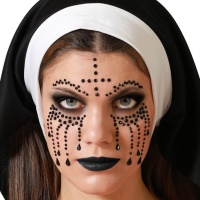 Bijoux adhésifs faciaux de nonne pleureuse