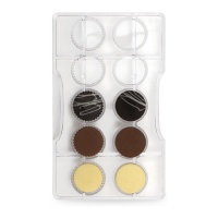 Moule de disques pour chocolat de 20 x 12 cm - Decora - 10 cavités