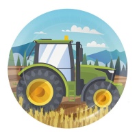 Assiettes de Tracteur de 17 cm - 8 unités