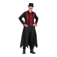 Costume de vampire élégant noir et rouge pour homme