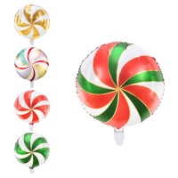 Ballon rond en spirale coloré de 35 cm - PartyDeco - 1 unité