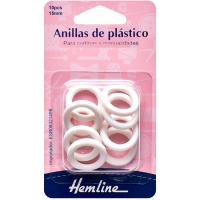 Anneaux en plastique de 1,5 cm - Hemline - 10 unités