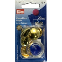 Boutons réversibles en laiton doré de 23 mm - Prym - 4 unités