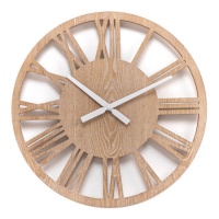 Horloge murale en bois avec chiffres romains de 60 cm - DCasa