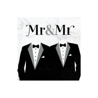 Serviettes Mr & Mr 16,5 x 16,5 cm - 16 pcs.