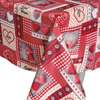 Nappe de Noël rouge en tissu de 2,00 x 1,50 m